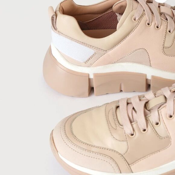 Seychelles I'll Be There Blush Leather Sneakers Size 10 - Picture 4 of 11